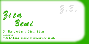 zita beni business card