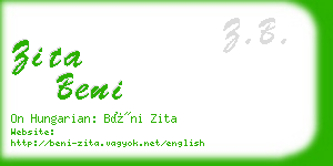 zita beni business card